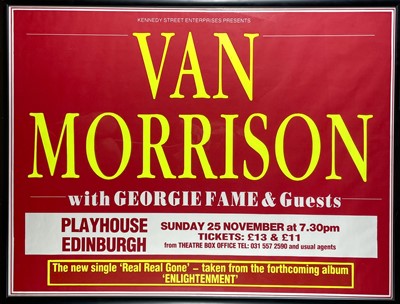 Lot 178 - VAN MORRISON. A framed concert poster at the Playhouse, Edinburgh.