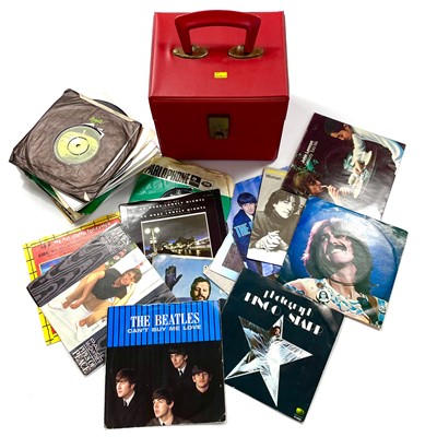 Lot 182 - THE BEATLES. Thirty-seven 7" singles, including solo work and Apple label alumnus, cased.