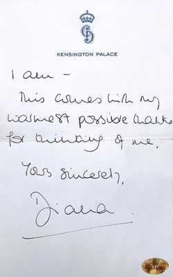 Lot 267 - Princess Diana (1961 – 1997). A handwritten...