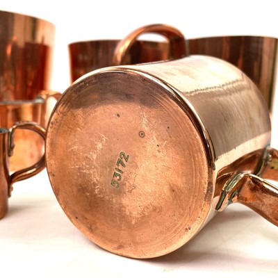 Lot 154 - A set of Royal Navy copper rum or grog measures.