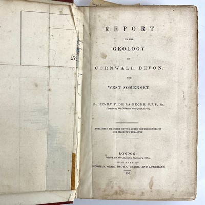 Lot 44 - Henry T. De La Beche. 'Report on The Geology of Cornwall, Devon, and West Somerset,'