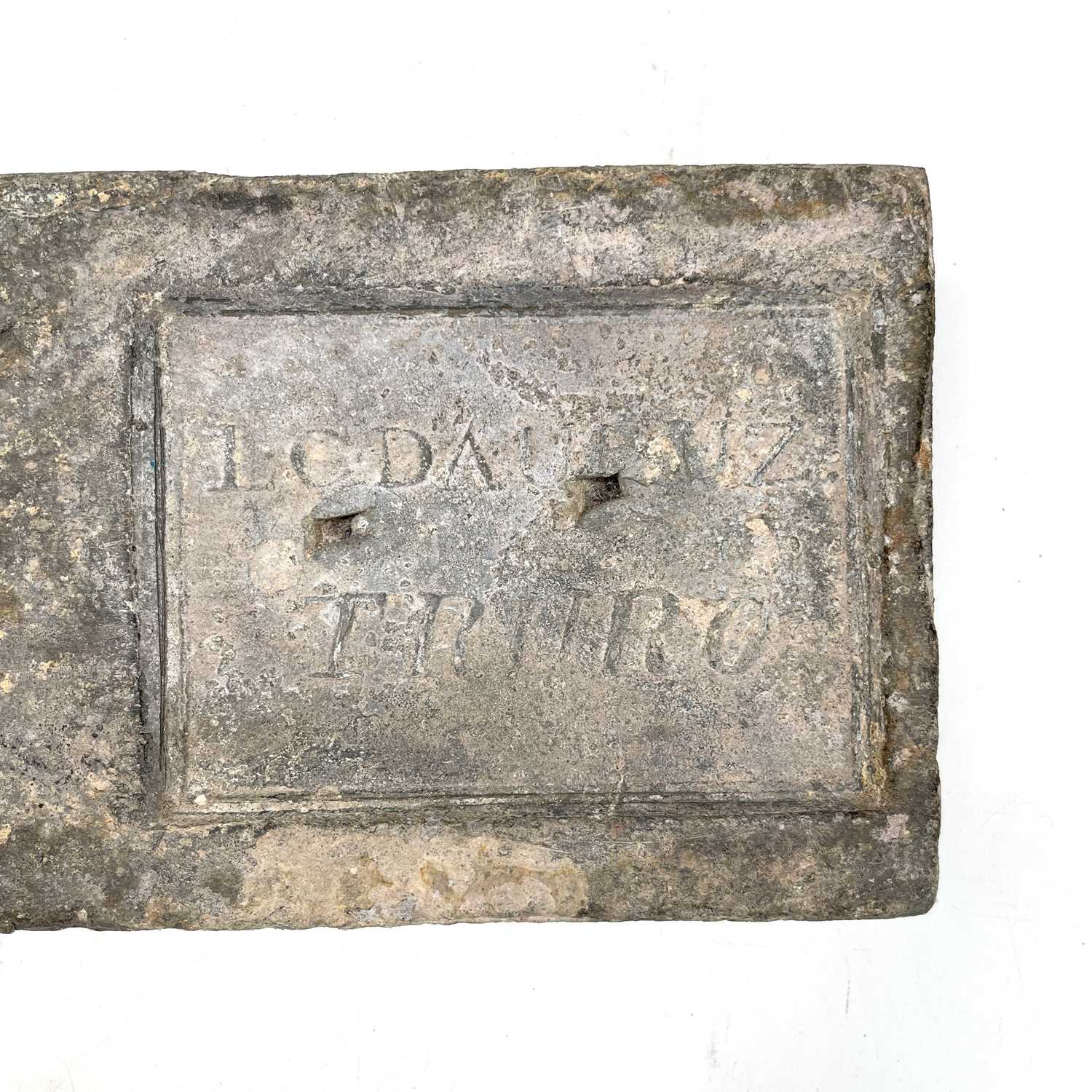 Lot 86 A 28lb Cornish tin ingot from Carvedras