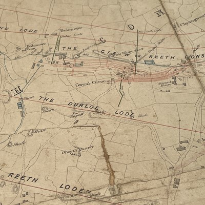 Lot 89 - A Cornish mine map for Reeth Consols, printed...