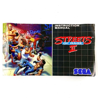 Lot 267 - Streets of rage 2 for the Sega Mega Drive, name scratched into the cartridge, instructions present.