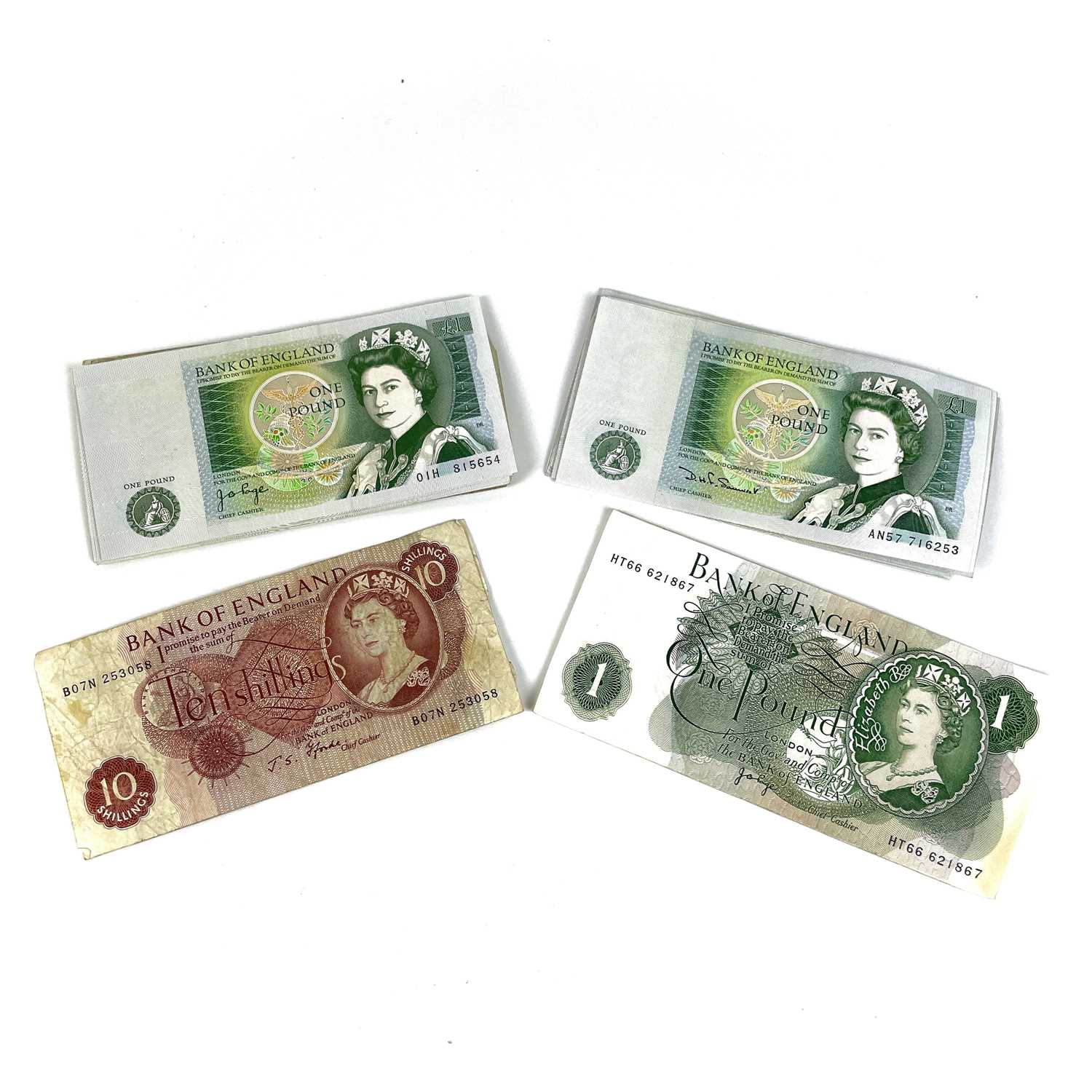 Lot 243 - Great Britain 10 Shilling and £1 Bank Notes.