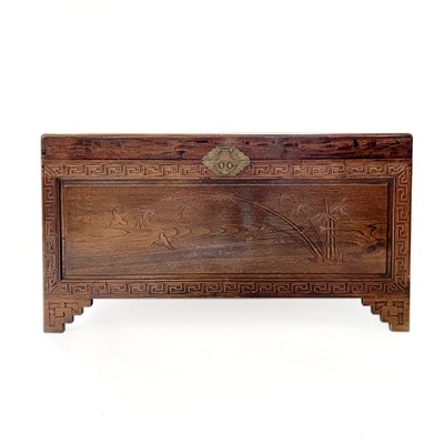 Lot 439 - A Chinese camphor wood chest, mid 20th century.