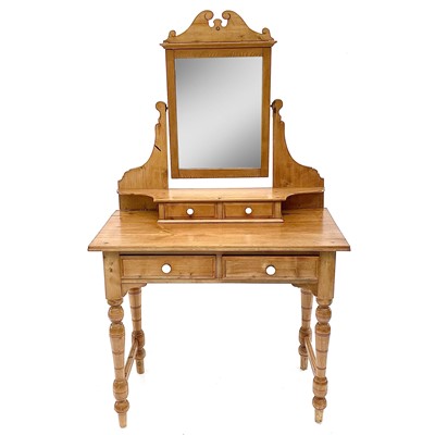 Lot 1879 - An Edwardian pine dressing table, with a swing...