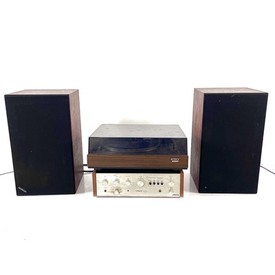 Lot 199 - A Turntable, amplifier and Speakers.