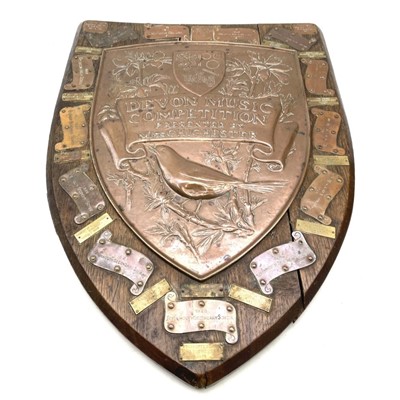 Lot 249 - A Newlyn copper trophy shield for the Devon...