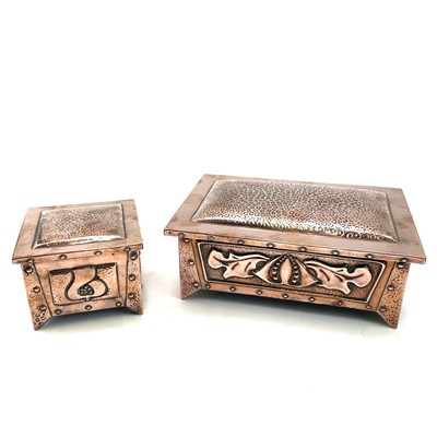 Lot 160 - An Arts and Crafts copper box and cover,...