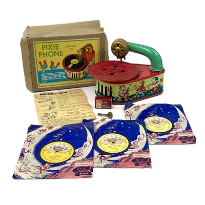 Lot 742 - Pixie Phone Gama 54 Children's Record Player With Records.