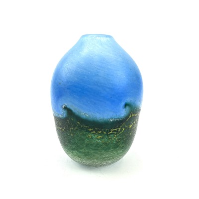 Lot 929 - A Norman Stuart Clarke glass vase, decorated...