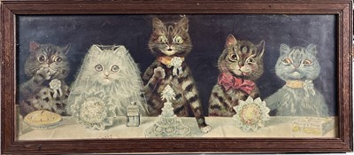 Lot 258 - An amusing pair of Louis Wain style...