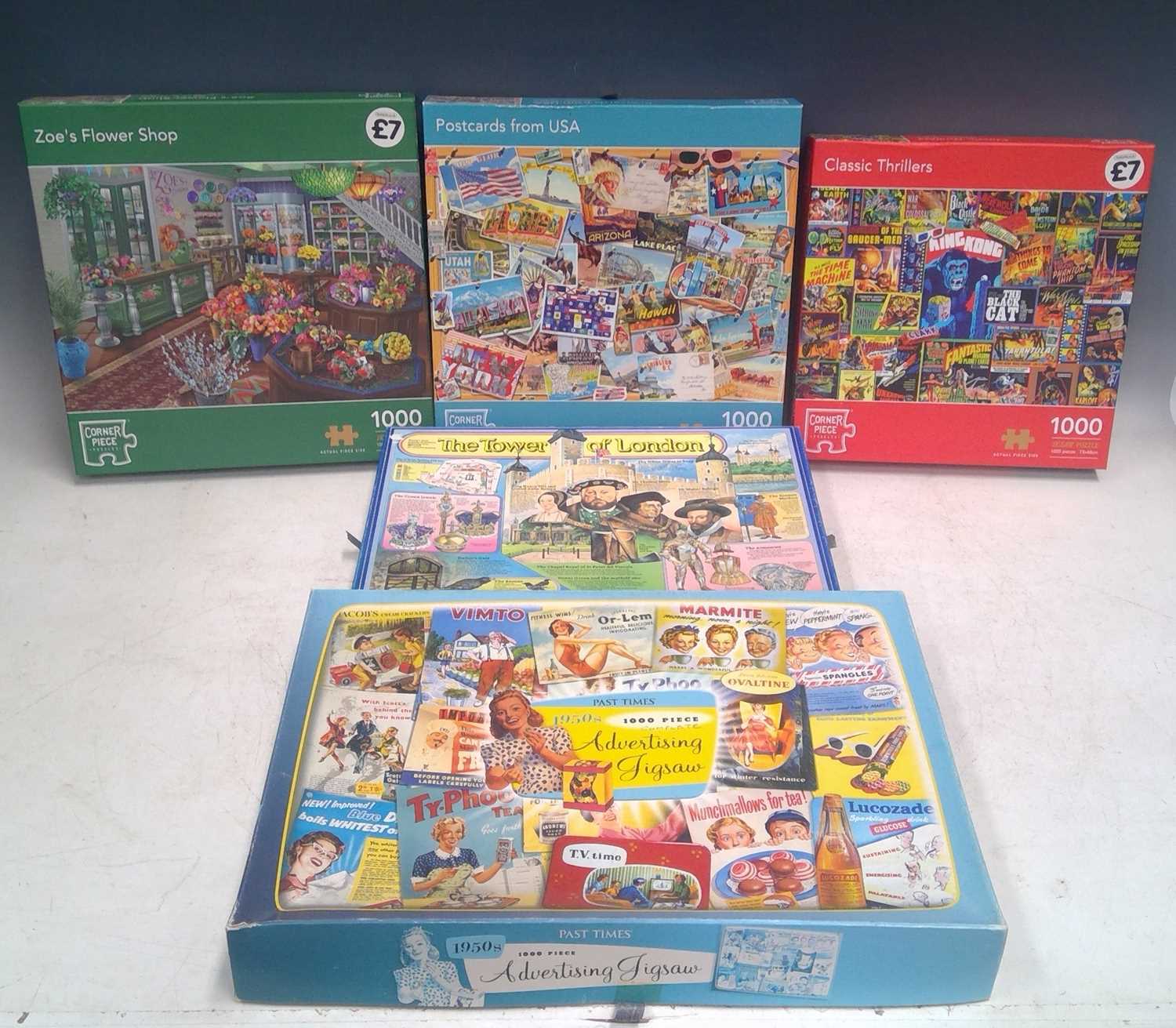 Lot 57 A selection of Five Jigsaw Puzzles. Three