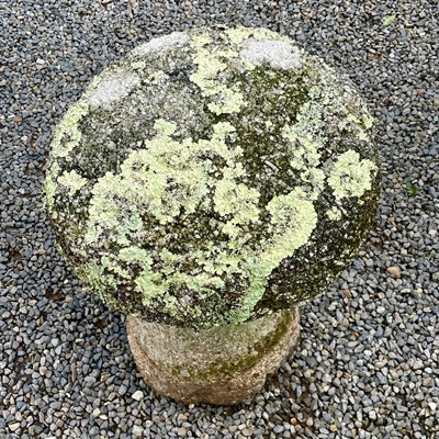 Lot 622 - Granite circular staddle stone with tapering...