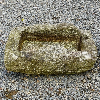 Lot 623 - A rectangular granite trough, height 22cm...