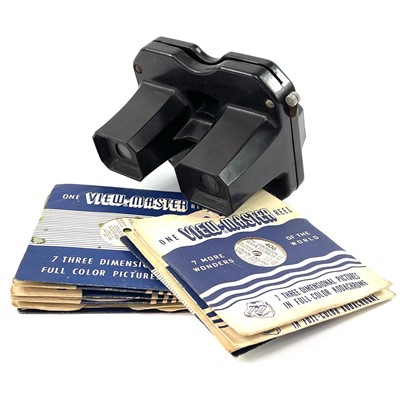 Lot 944 - Victorian Scrap Album, Stamp Album & View Master with Slides.