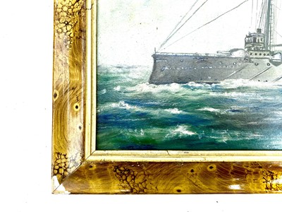 Lot 314 - First World War Era Oil Painting "HMS Gibraltar".