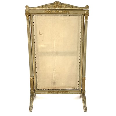 Lot 1895 - A French green and gilt decorated screen,...