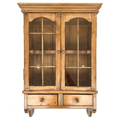 Lot 1898 - A Victorian pine wall cupboard, fitted with...