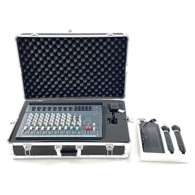 Lot 302 - A Soundcraft RW1455 Spirit Folio mixing desk and a wireless microphone system.