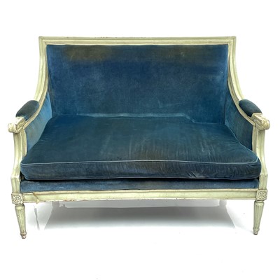 Lot 1830 - A Louis XV style painted beech settee, circa...