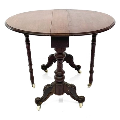 Lot 1930 - A Victorian walnut small Sutherland table,...