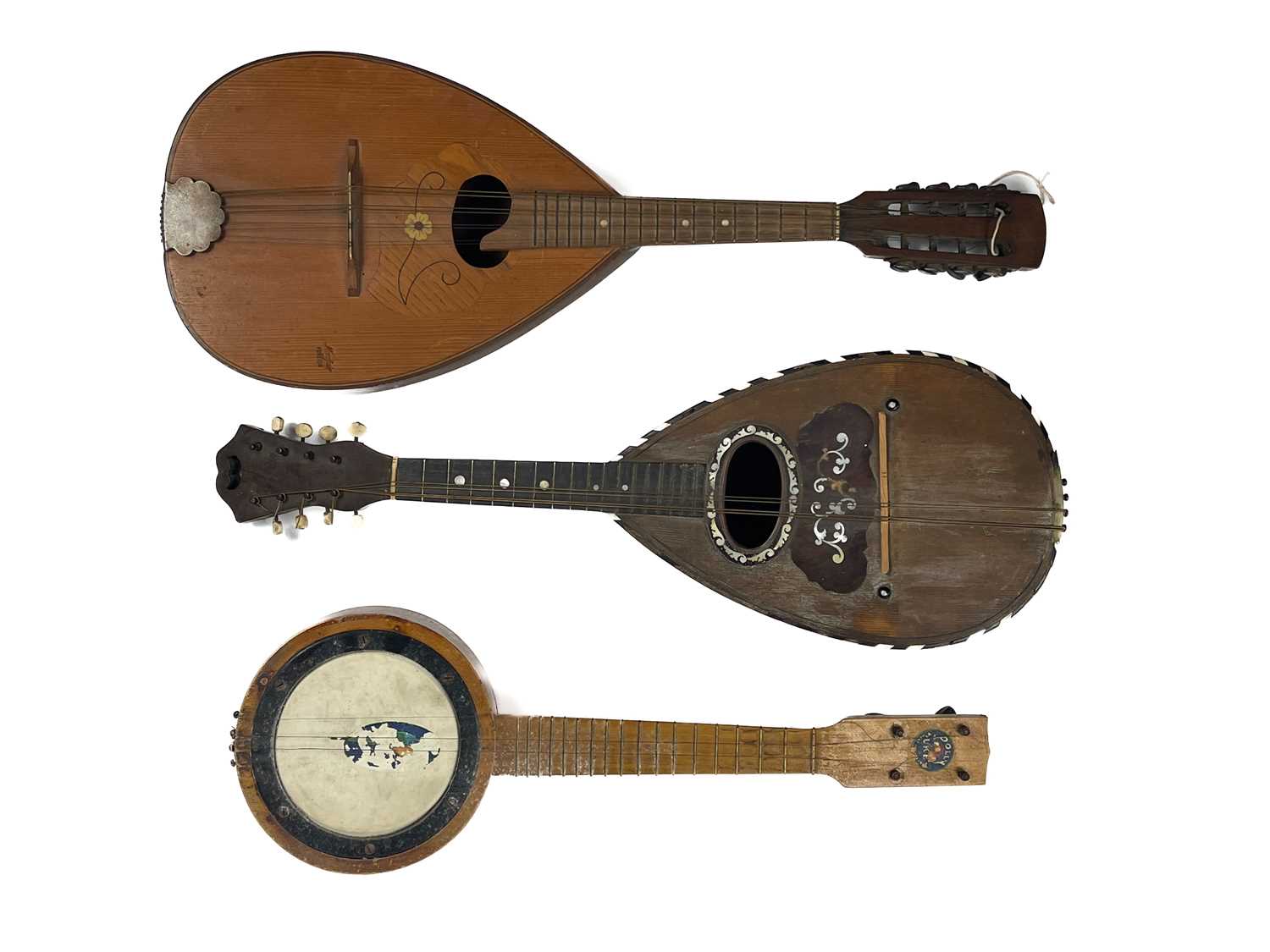 Lot 290 - Two mandolins and a 'Polly' ukelele