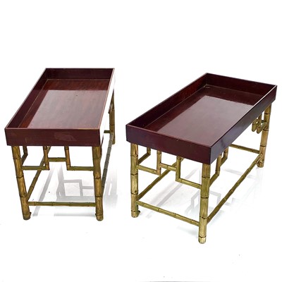 Lot 1940 - A pair of mahogany and brass mid-century...