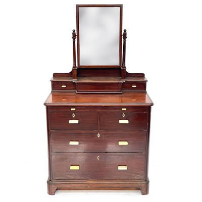 Lot 1941 - A mahogany dressing chest, with swing mirror...