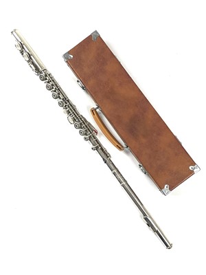 Lot 218 - A Lark silver plated flute.