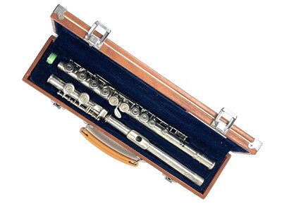 Lot 218 - A Lark silver plated flute.