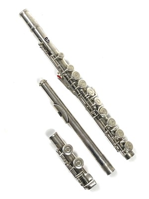 Lot 218 - A Lark silver plated flute.
