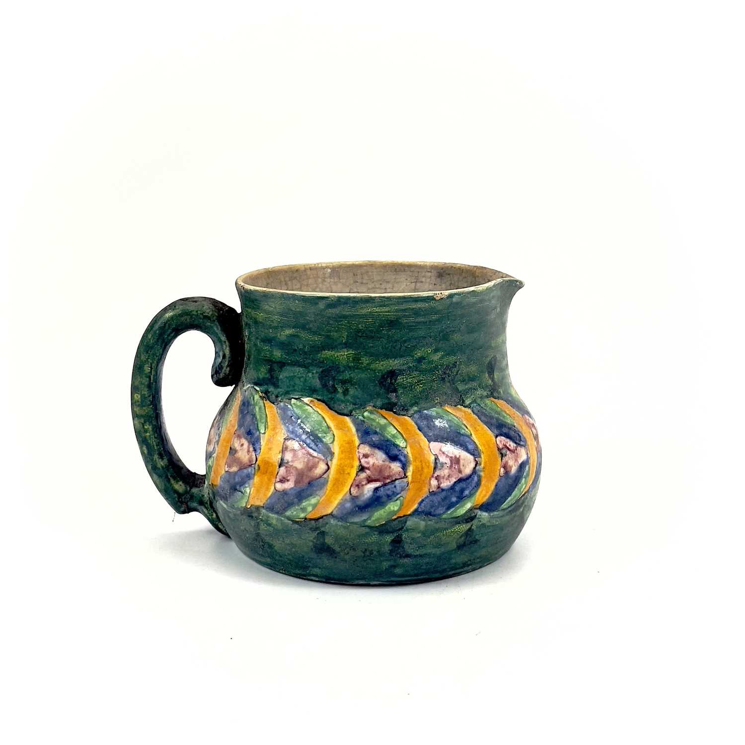 Lot 406 - Ella Napper, Lamorna, A painted pottery jug.