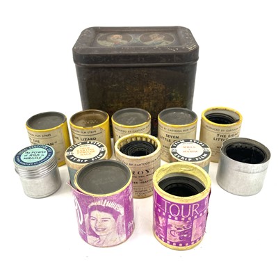 Lot 300 - A collection of Film Strips in Edward VII & Queen Alexandra tea tin.