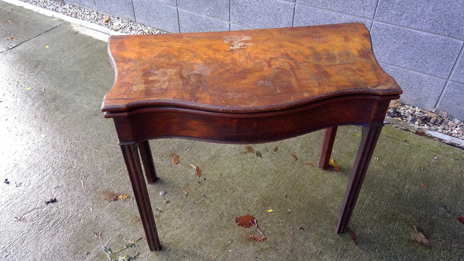 Lot 227 Sepentine Fronted Card Table height