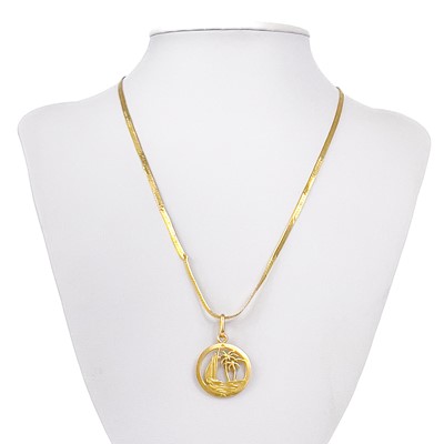 Lot 221 - An 18ct gold pendant necklace.