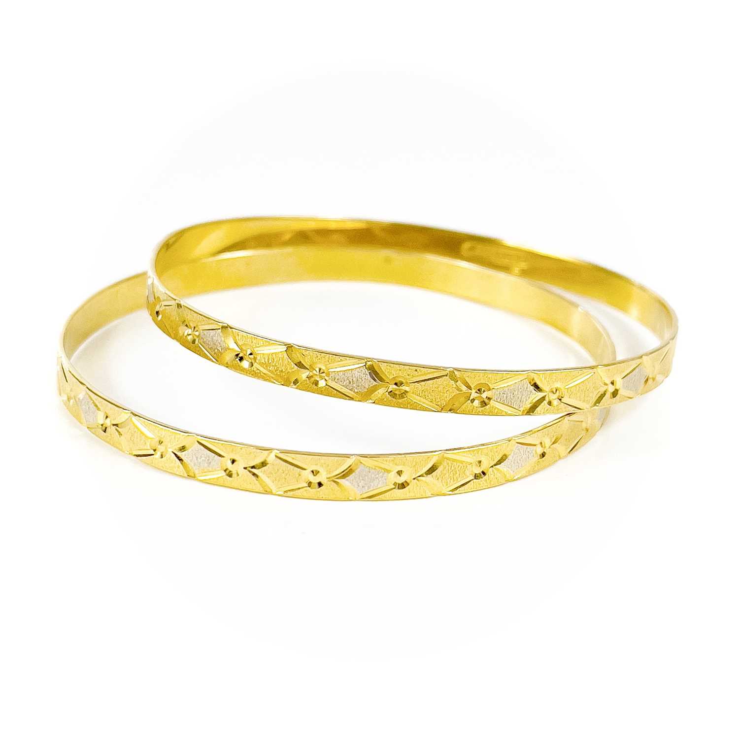 Lot 80 - An Indian 22ct gold pair of bangles.