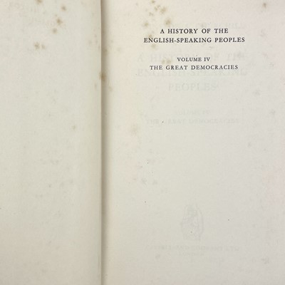 Lot 220 - WINSTON CHURCHILL. 'A History of the English Speaking Peoples'.