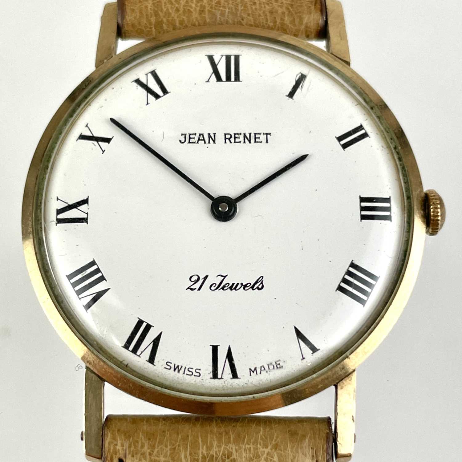 Gene Rene Watch Lot 494 - A Jean Renet 9ct gold gentleman's manual