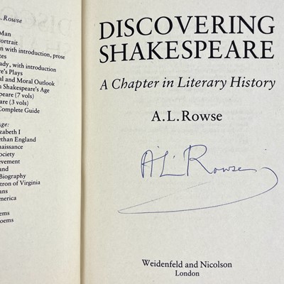 Lot 8 - Signed A. L. Rowse