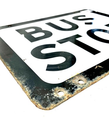 Lot 669 - Transport - Bus Interest - Enamel Bus Stop Sign.