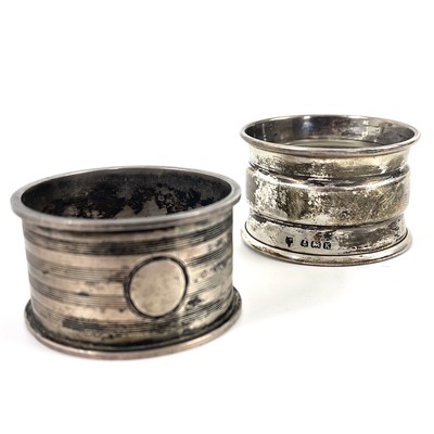 Lot 84 - A collection of silver napkin rings.