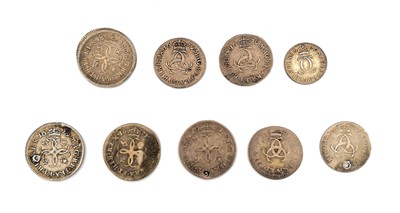 Lot 279 - Great Britain - Charles II Interlocking Arc Maundy Money Coins (x9).