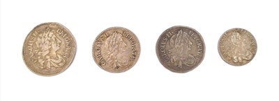 Lot 279 - Great Britain - Charles II Interlocking Arc Maundy Money Coins (x9).