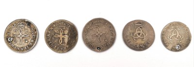 Lot 279 - Great Britain - Charles II Interlocking Arc Maundy Money Coins (x9).