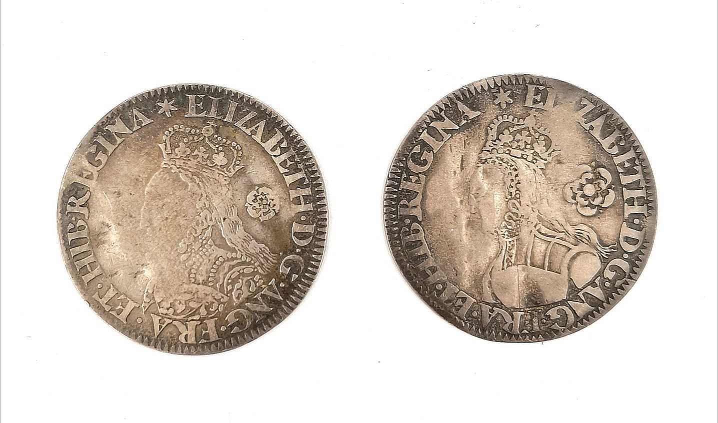 Lot 279 - Great Britain Elizabeth I 1562 Milled Silver 6d (x2).