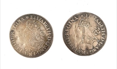 Lot 279 - Great Britain Elizabeth I 1562 Milled Silver 6d (x2).