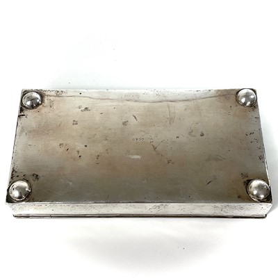 Lot 235 - A white metal rectangular cigarette box.