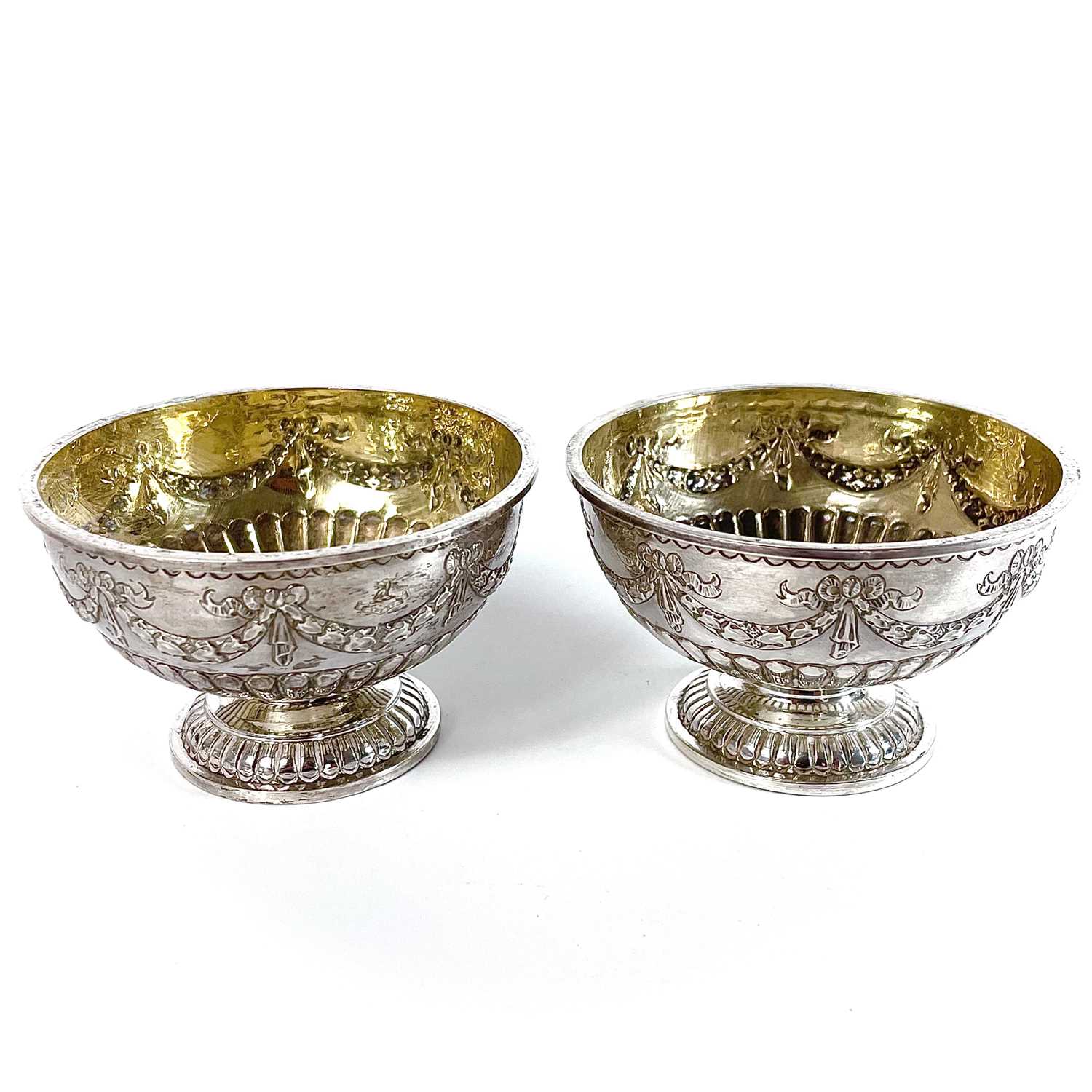 Lot 205 - A pair of Victorian silver pedestal salts by